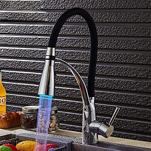 Robinet en cuivre chromé LED de grand style pour évier de luxe
