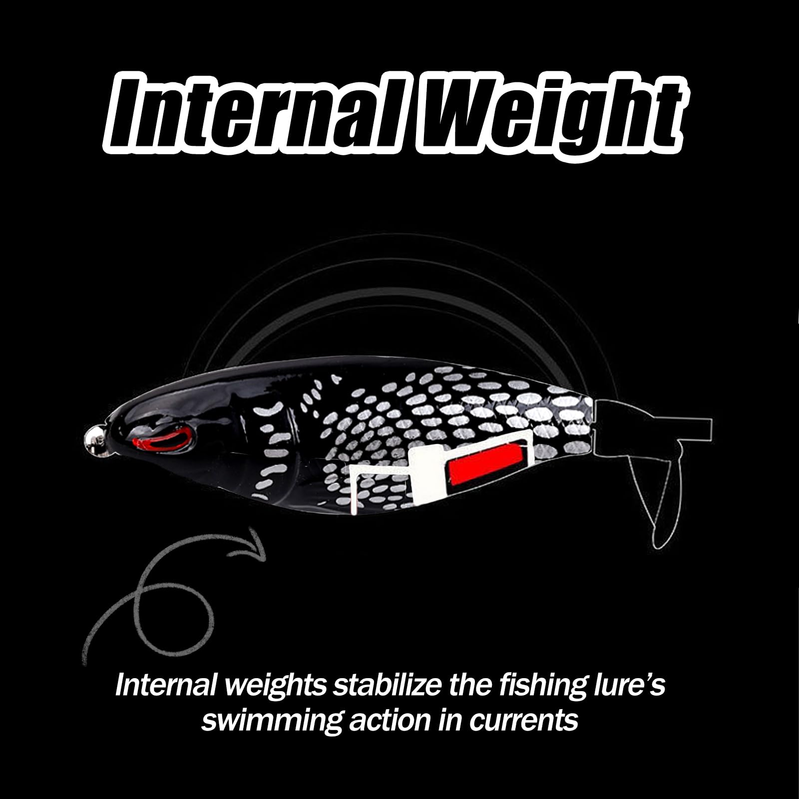 Señuelos Topwater para la Pesca de lubinas con Cola de hélice Crankbaits para lubinas truchas y lucios Agua Dulce Agua Salada 5 Unidades FS/YE-04