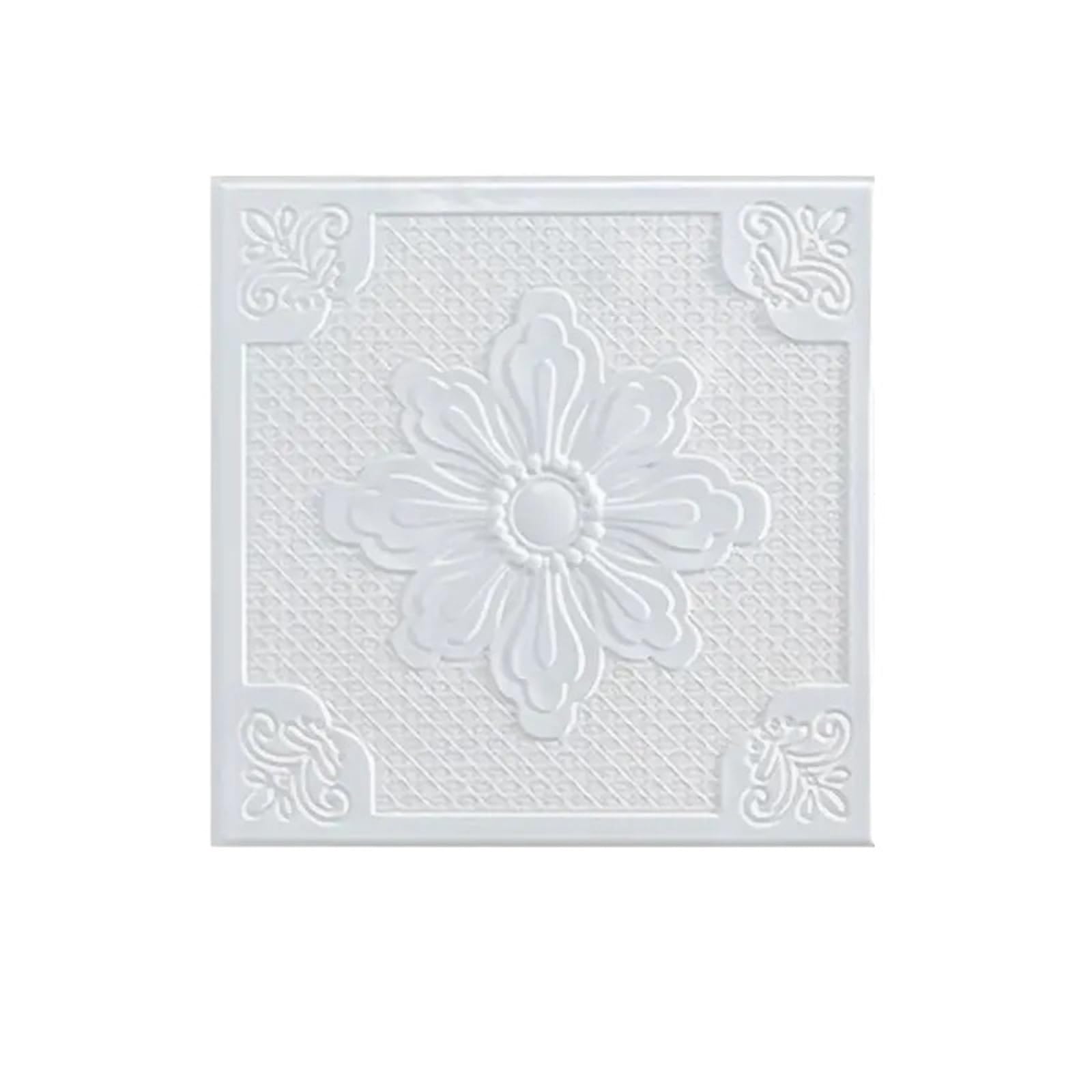 3D Tile Stickers 35 * 35cm Waterproof Bed Room Decor Decoration Wallpaper Anti-Collision Peel and Stick Ceiling 3D Wall Stickers Background(5pcs 35x35cm)