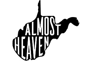 WHITE West Virginia State Decal: Mountaineer Spirit on Wheels