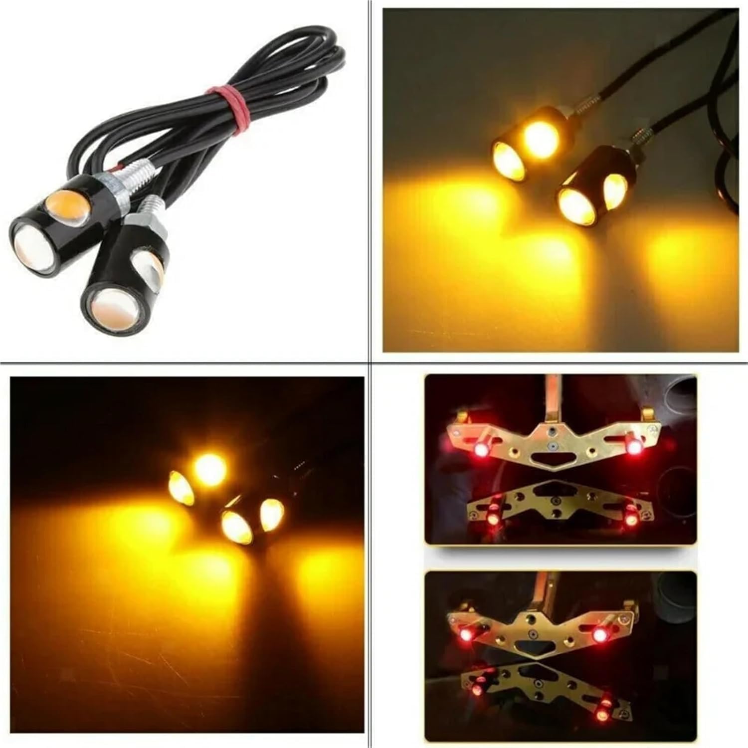 Generic Mini uniwersalne wskaźniki Lampa sygnalizacyjna, numer tablicy rejestracyjnej, oświetlenie mini Dla kształt orlego oka, światło tylne, hamulec, światło przeciwmgielne, żarówka 2 szt.