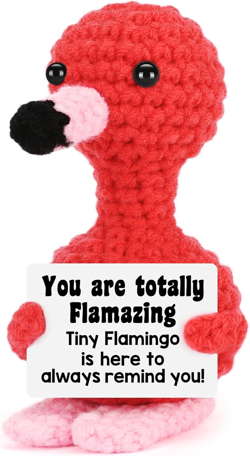 ALUNME Mini Flamingo Funny White Elephant Gifts for Adults, Christmas Stocking Stuffers for Teen Girls Boys Kids, Birthday Gifts for Women(you are totally flamazing)