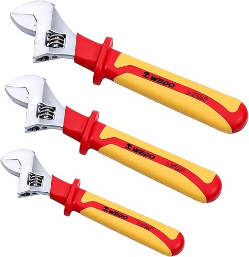 Miniatura 7 de WEDO Llave ajustable aislada de 6 pulgadas, llave de inyección ajustable VDE 1000V, llave de seguridad para electricistas, acero al cromo vanadio,
