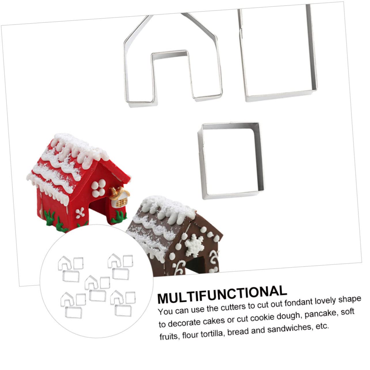 Hohopeti Lot de 15 Sets de Sets de Emporte-pièces Maison Pain D'épice en Acier Inoxydable pour Noël Créatifs pour Découpe Sandwichs et Décoration de Gâteaux Fêtes de Noël