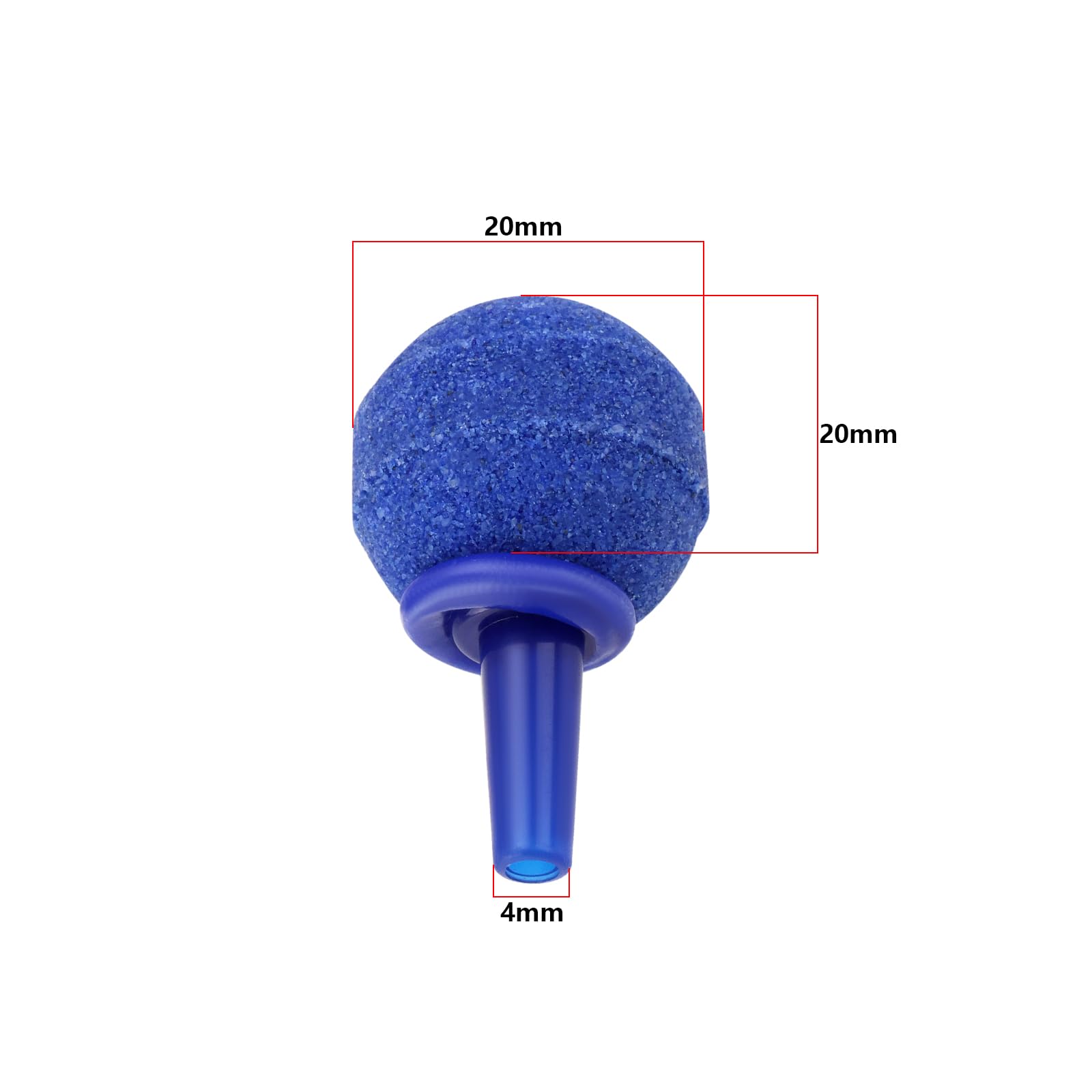 OTOTEC 20Pcs Round Aquarium Air Stones 4mm Fish Tank Round Air Bubble Stones for Pond Aquarium Pond Air Pumps 20x4mm Blue Air Stone - Image 4