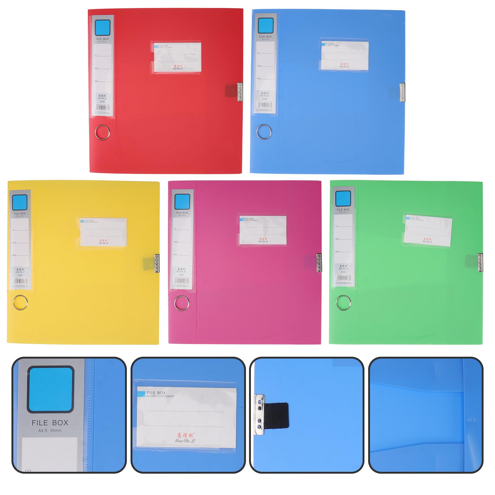 Classeur de Stockage de Fichiers 5pcs PP Pliable, Présent Rentrée