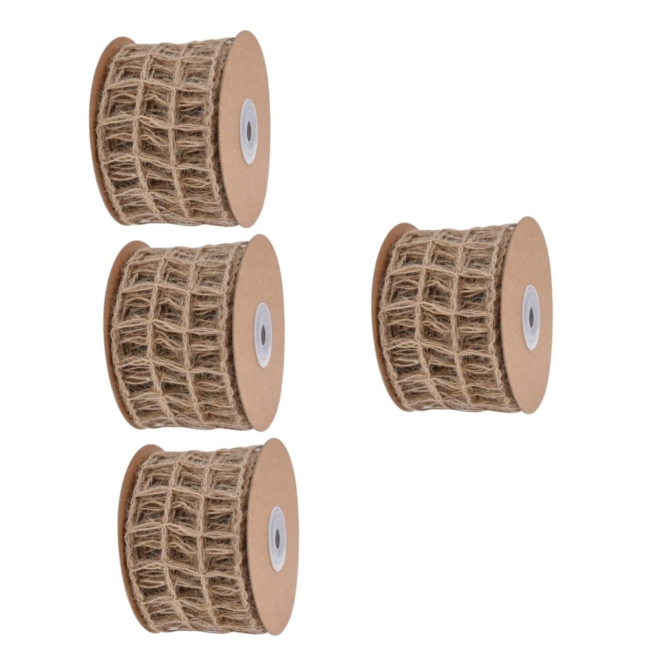 Angoily 4 Stück Sackleinen Geschenkband mit Draht Juteband für Geschenkverpackung DIY Bastelband für Hochzeit Geburtstagsdeko und Weihnachtsdekoration Fach Gewebt Langlebiges