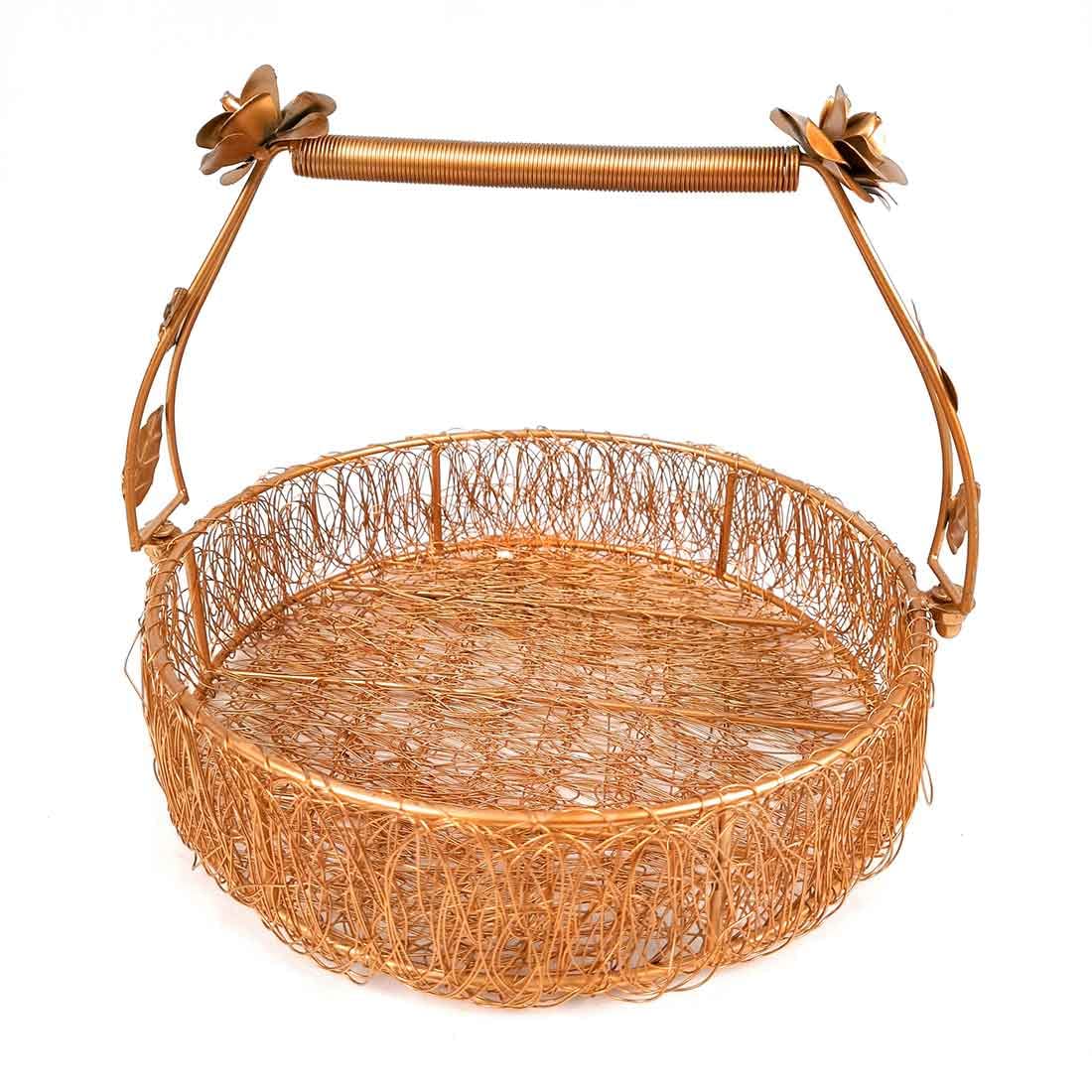 Golden Iron Basket - Decorative & Gift Basket -1