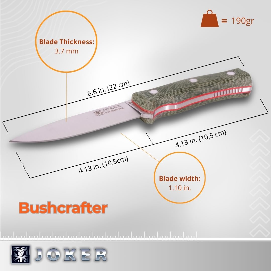 Bushcraft Joker Bushcrafter CV120, micarta Handle, 10,5 cm Blade