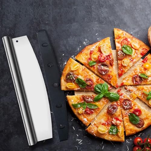 image for LifHap Pizza Cutter Stainless Steel Rocker Slicer - 14 Inch Sharp Knif