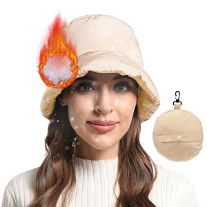 Soxbang Winter Bucket Hat Packgble Lightweight Outdoor Puffy Sun Hats and Quick Dry Boonie Hat for All Seasons