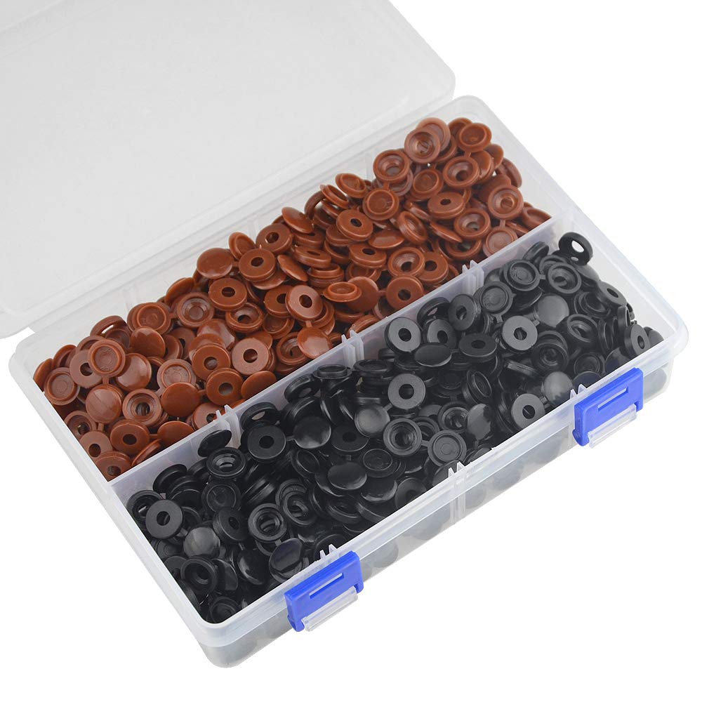 BGTXINGI 500Pcs Plastic Hinged Screw Covers Caps Fold Screw Snap Cap