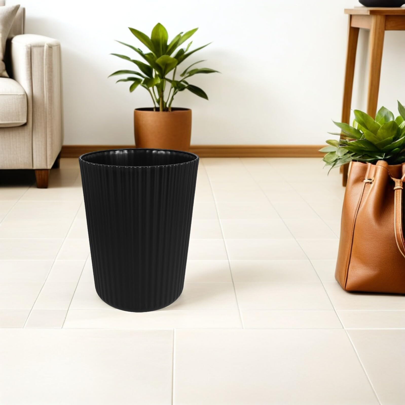 Hemobllo Cestino Plastica Spazzatura Rotondo Cestino per Carta Straccia senza Coperchio Contenitore per Spazzatura da Interno per Cucina Bagno Ufficio Lavanderia