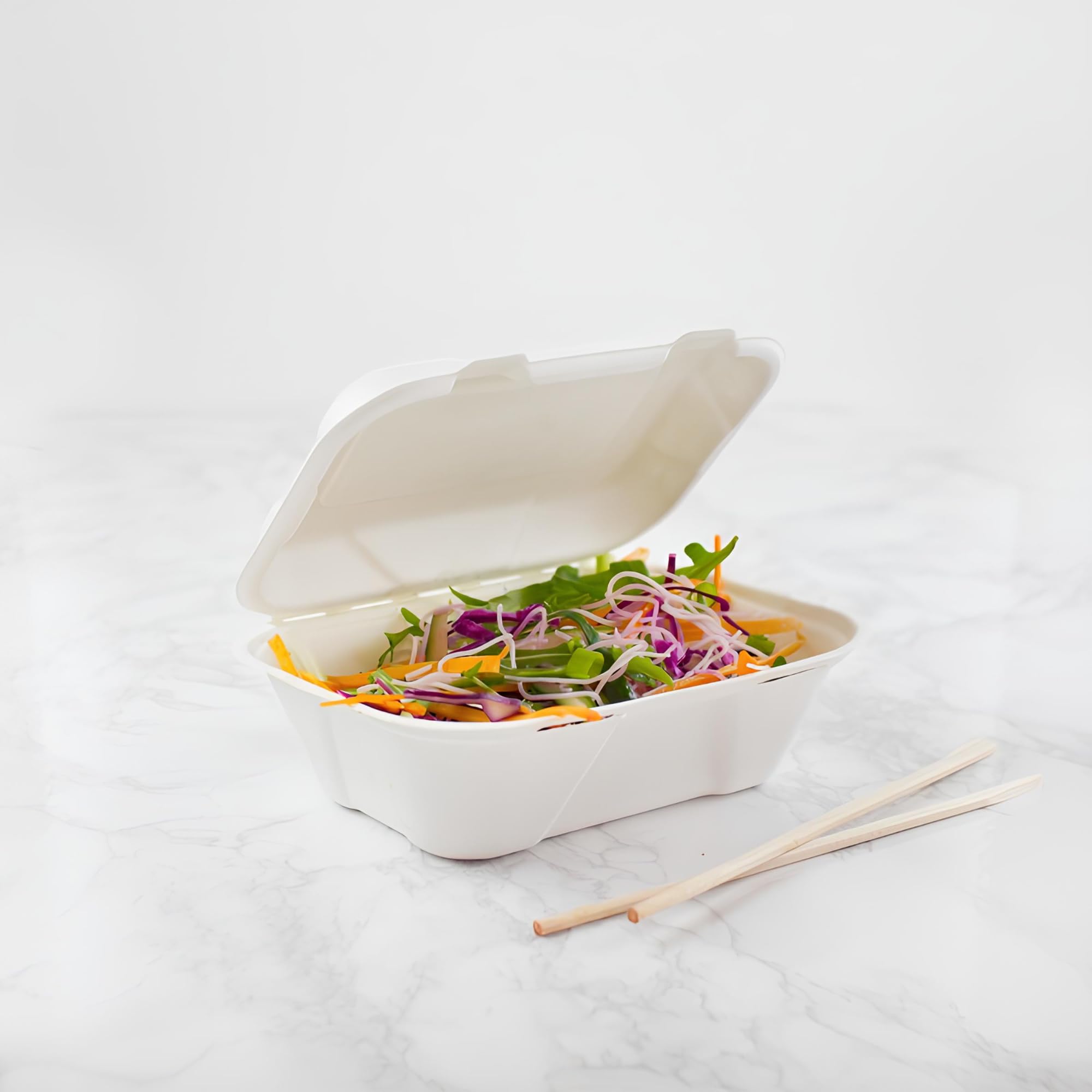 Vegware Biodegradable Sugarcane Clamshell Takeaway Box 7 x 5inch Case 500