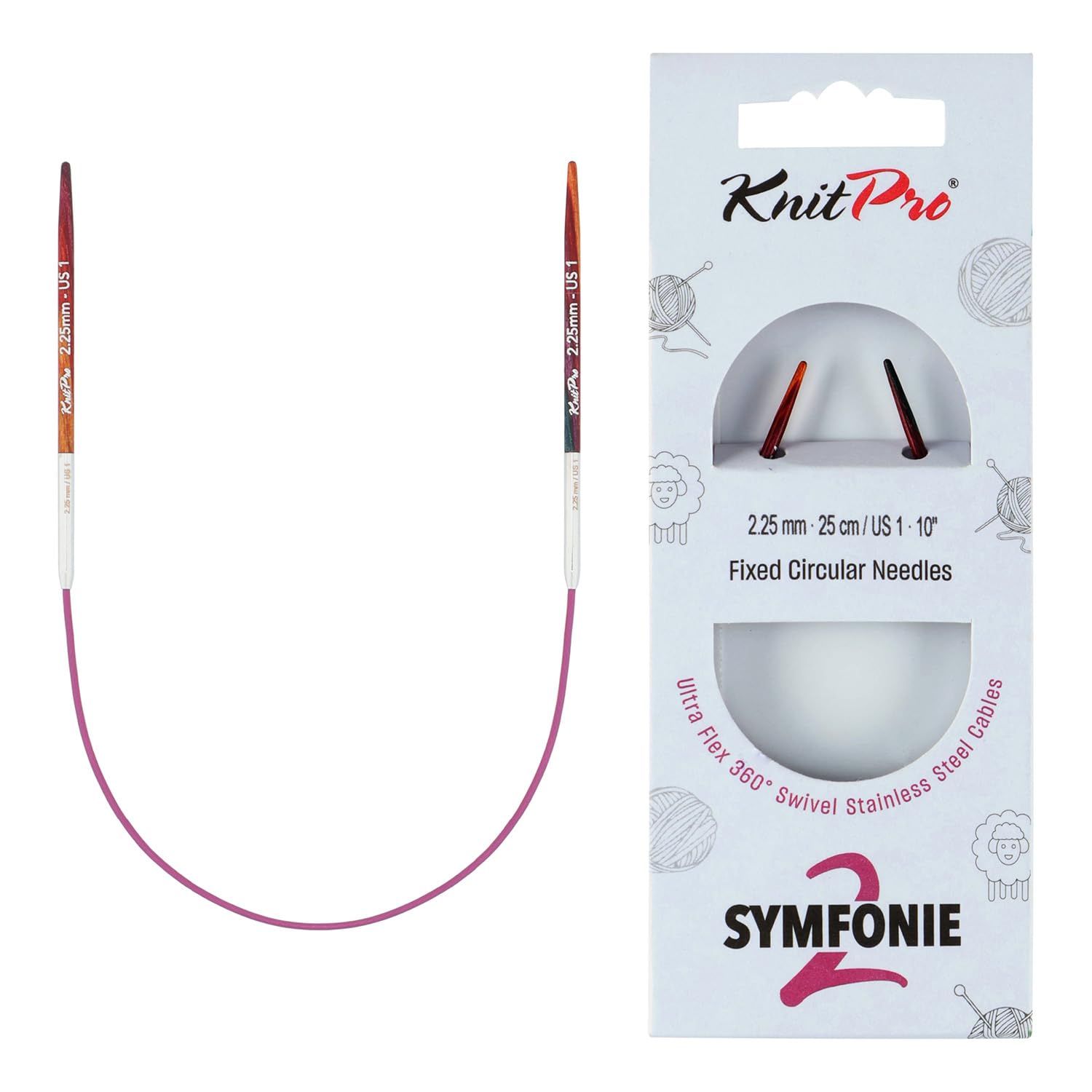 KnitPro Symfonie 2 Fixed Circular Needles 10" (25cm) | 2.25mm โ image 1