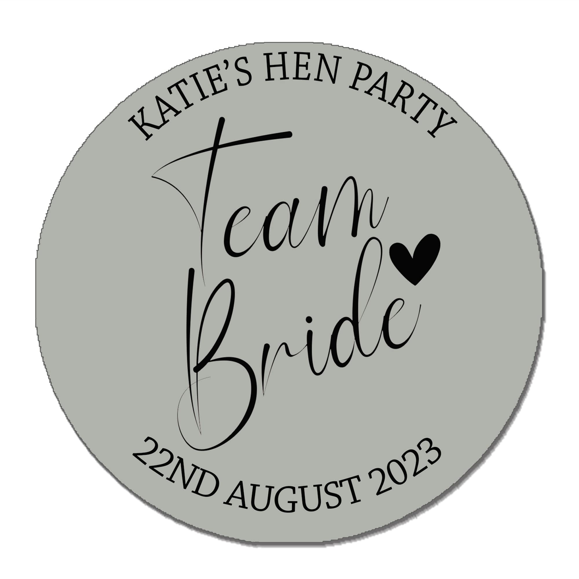 Personalised Floral Hen Party Bridal Shower Stickers - Thank You Sweet Cone Bags Favour Luxury - 24 Grey (45mm)