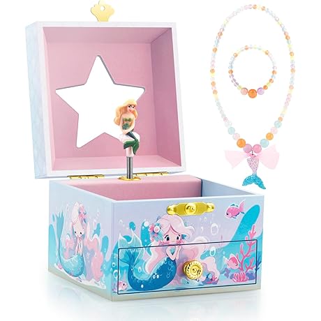 RR ROUND RICH DESIGN Kids Musical Jewelry Box for Girls