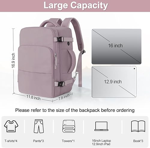 Miniatura 9 de Travel laptop Backpack for Women, Personal Item Size Flight Approved, 16 Inch Laptop Bag with Multi-Pockets, College Computer Bag, Waterproof Carry