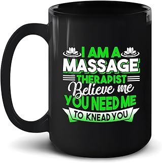 Massage Therapist Mug Gift Ideas, Unique I Am A Massage Therapist Graphic Teacup, Massage Therapist Coffee Mugs, Cool Massage Therapist Ceramic Teacup, Massage Therapist Black Mug Cup 15 Oz.