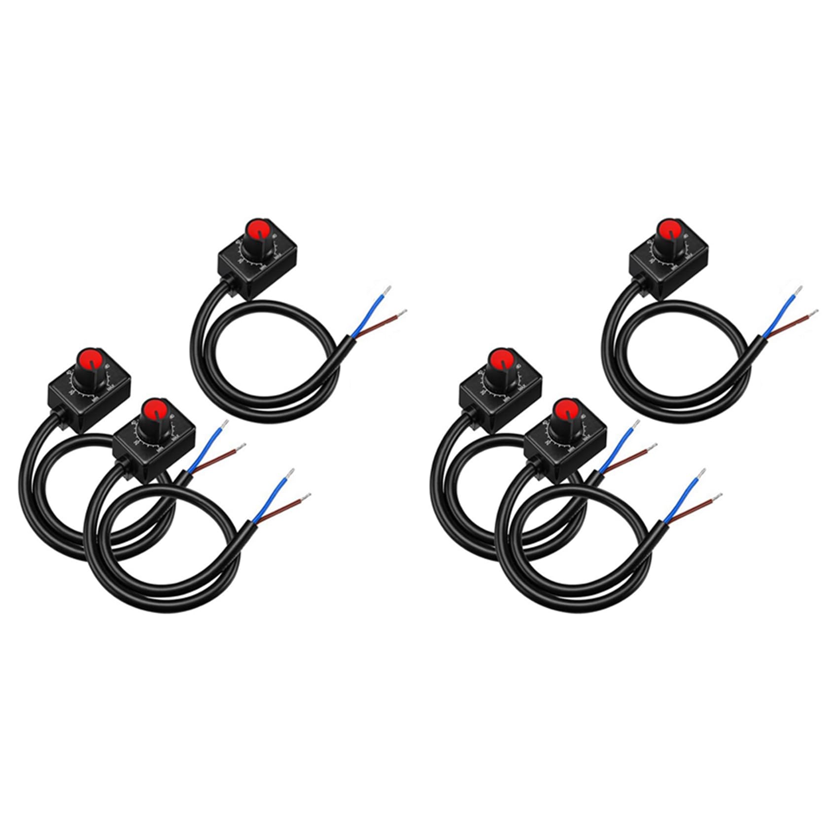 Jnchdghwa Black Dc 0/1-10V Knob Led Dimmer, Low Voltage Passive Dimmer Pwm Dimming For 0-10V Or 1-10V Dimmable Electronic Led Driver 6Pc
