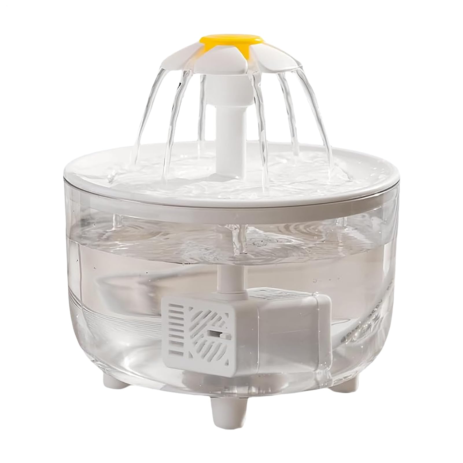 Cat Water Fountain - Pet Drinking Fountain | Battery Operated Flower Style Dispenser | Wireless Drinking Bowl 2 Patterns,25s Water Flow With Drinkinng Filter For Cats, Kitten, Puppy, USB Powered