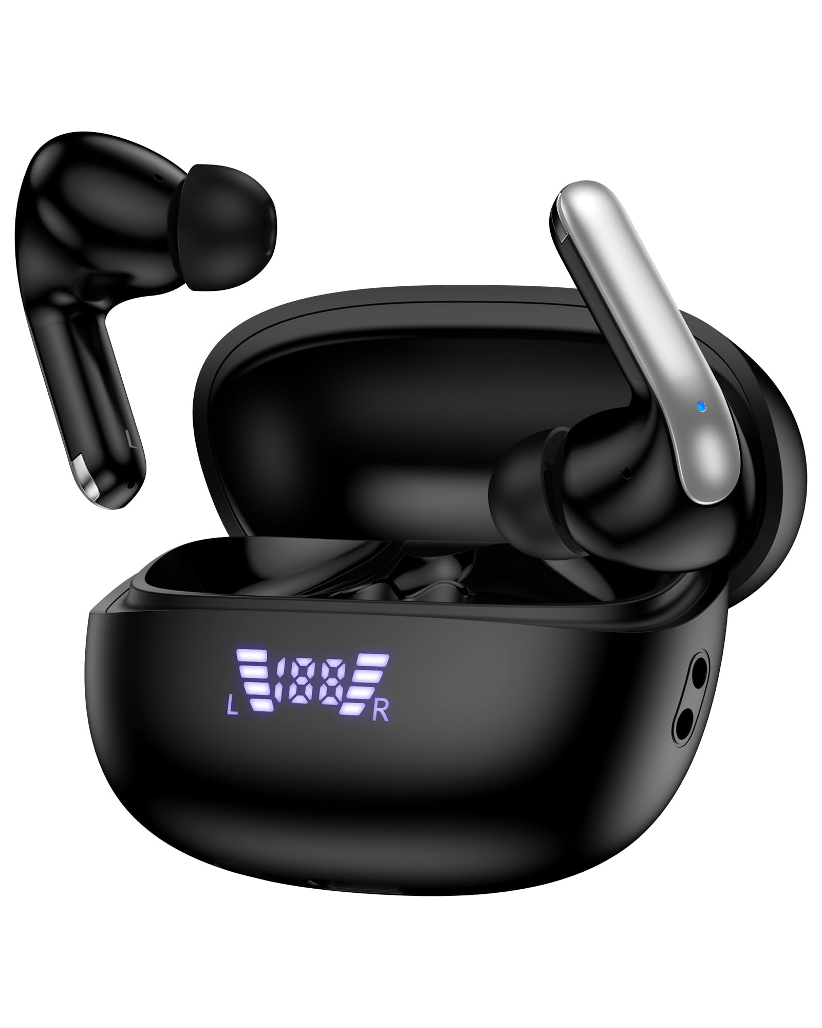 Auricolari wireless per iPhone 17 Pro Max 17 Air 16e 16 Pro 15, cuffie Bluetooth HiFi stereo, cancellazione del rumore, display digitale LED, auricolari impermeabili IPX7 e cuffie in-ear per Android