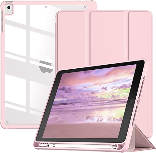 TiMOVO Funda para iPad de 65 generación (20182017), iPad Air 2Air 1 (20142013) con soporte para lápices, funda protectora delgada transparente para