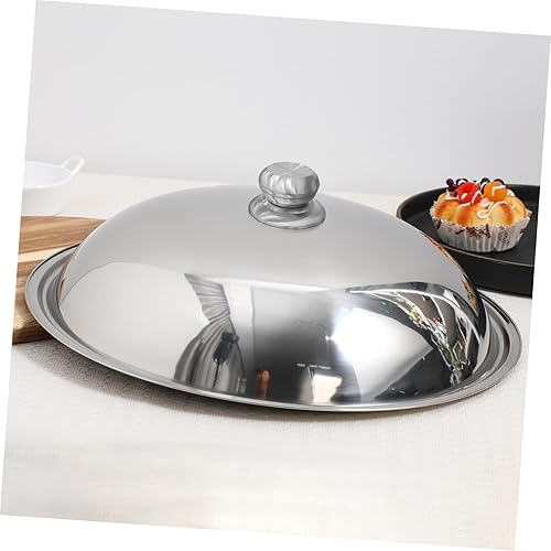 Miniatura 6 de DOITOOL Cubierta universal de 14.2 in para sartenes y ollas de acero inoxidable con mango fresco, tapas de cúpula de cocina, reemplazo de tapas de