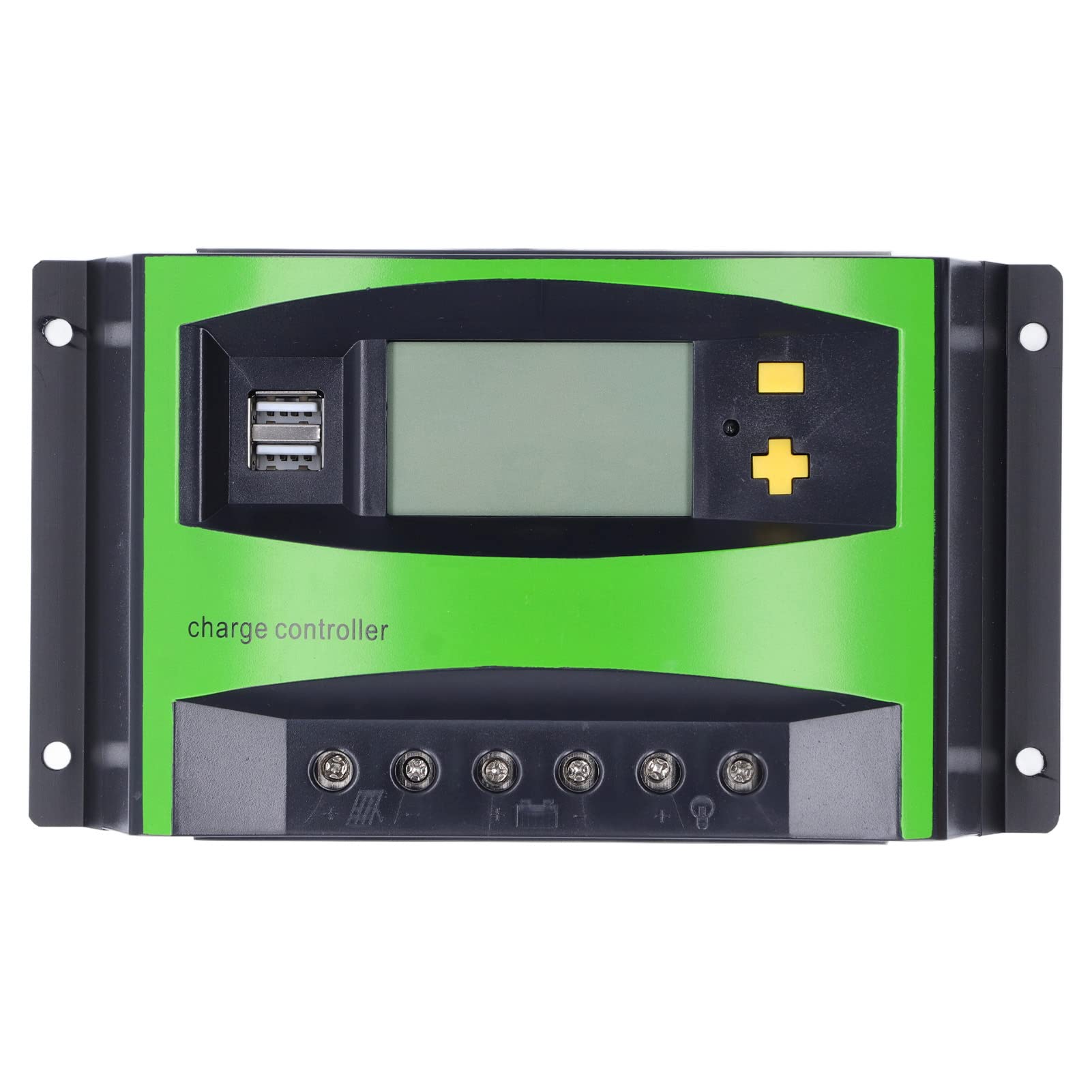 Controlador de carga Solar 40A 12V/24V, pantalla grande, controlador Solar resistente al agua con puertos USB duales, regulador de carga Solar