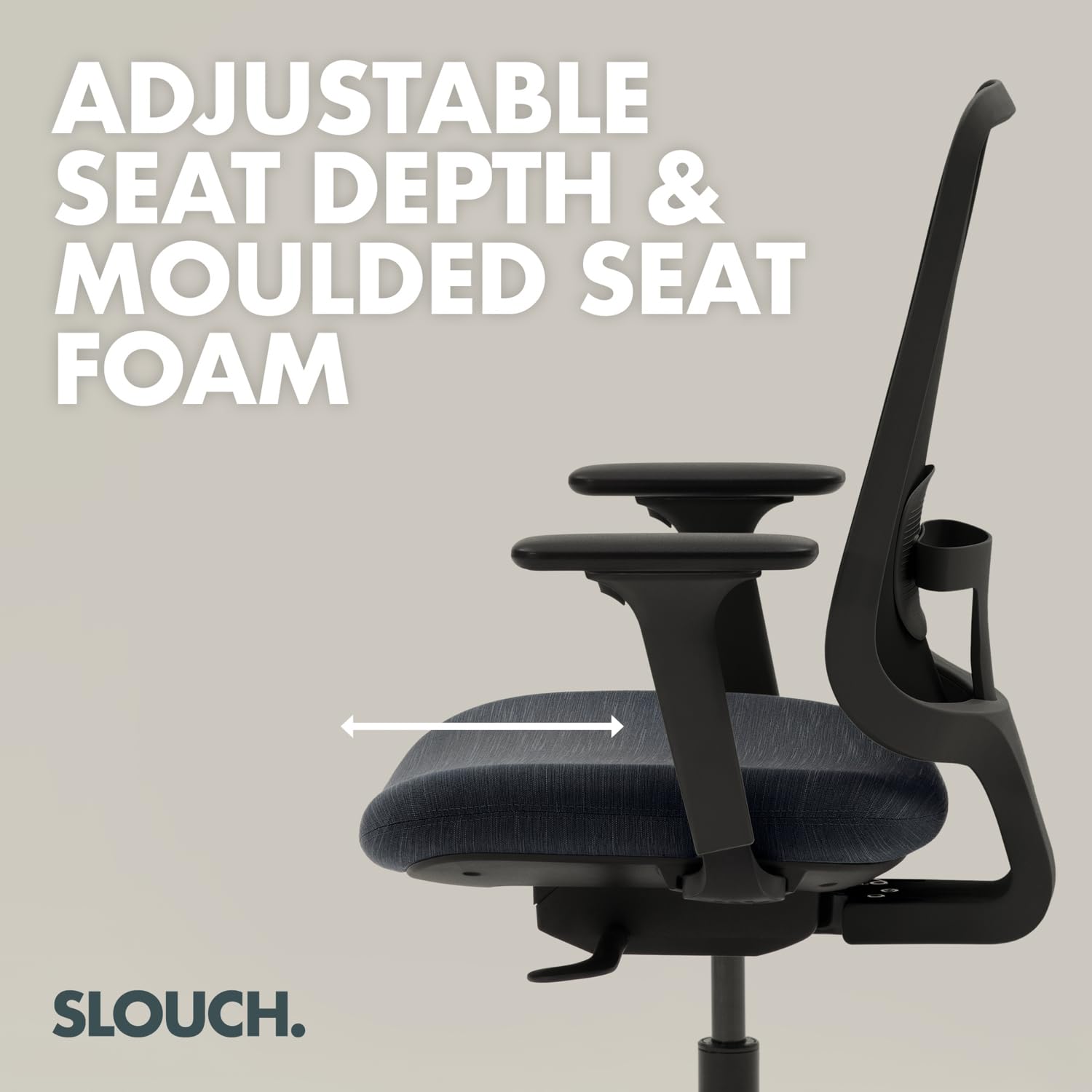 SLOUCH Fully Adjustable Ergonomic Office Chair – Executive Desk Chair with  Back Support for Home Office, Black Frame, Charcoal Seat