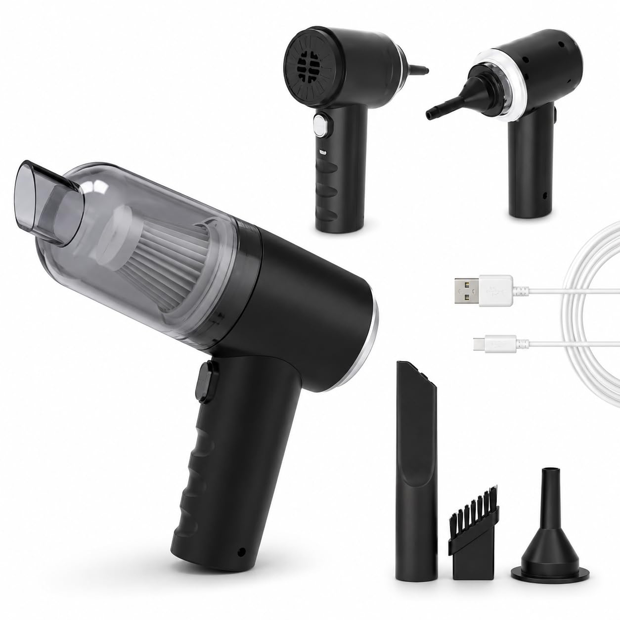 3-in-1 Mini Vacuum Cleaner with Blower & Ear Cleaner | USB Rechargeable Multipurpose Cleaning Tool for Keyboard, Laptop, Car, and Ear Wax | Compact Dust Remover with Attachments-image-22