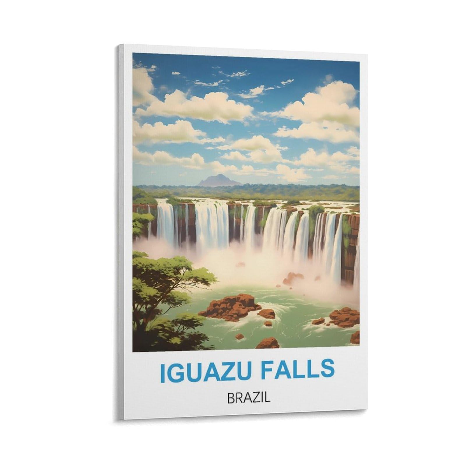HSAYYIII Iguazu Falls Brazil Vintage Travel Posters 24x36inch(60x90cm) Canvas Art Poster And Wall Art Picture Print Bedroom Decor