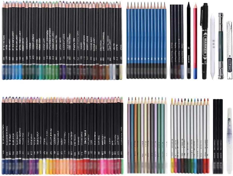 123 Pieces Sketching Oil-based Colour Pencil Set Art Drawing Painting Water-soluble Colour Pencils