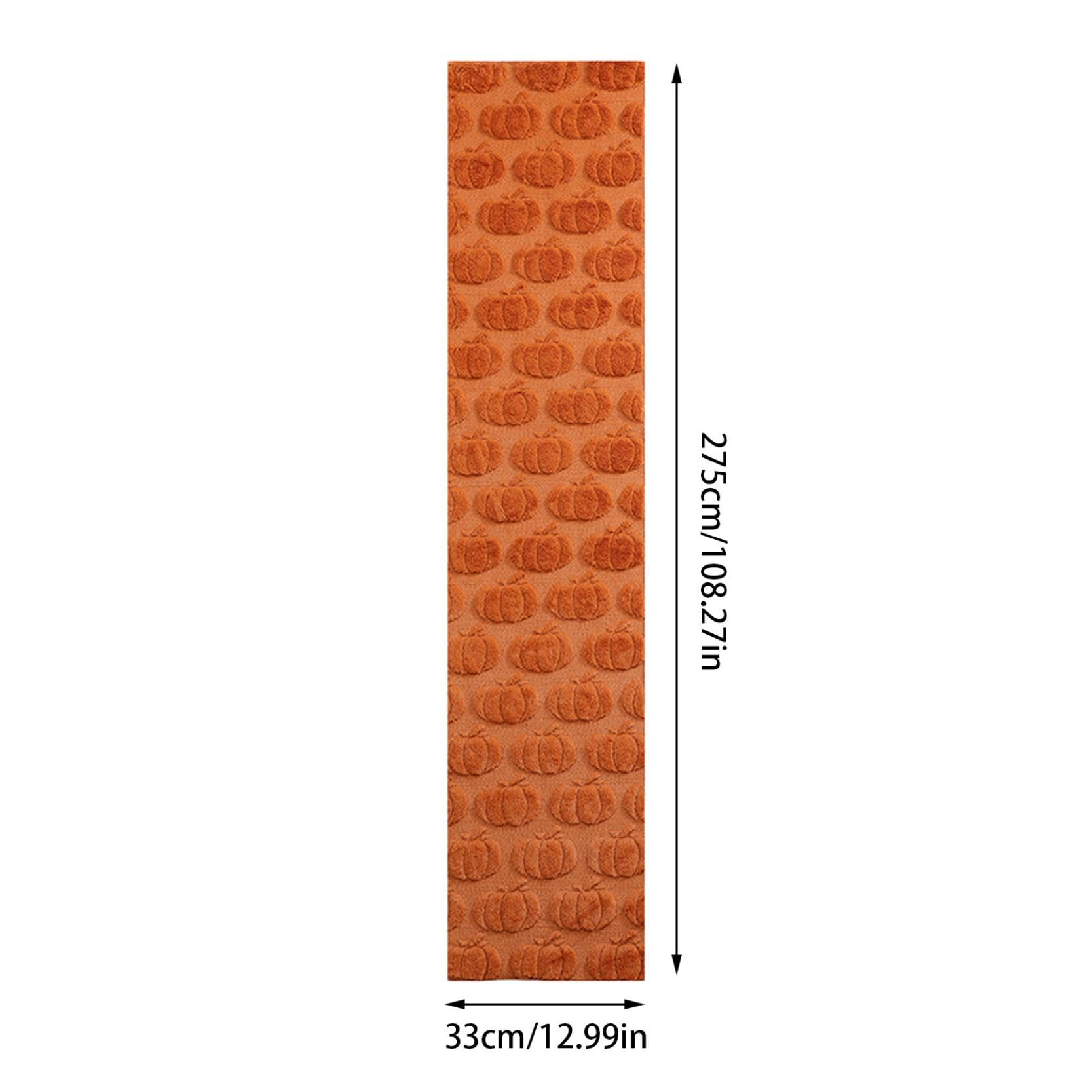 Chemin de table d'automne, décoration citrouille mignonne pour Thanksgiving, nappe en fausse fourrure douce, parfaite pour la récolte d'automne, la décoration de la maison, de la cuisine, 3