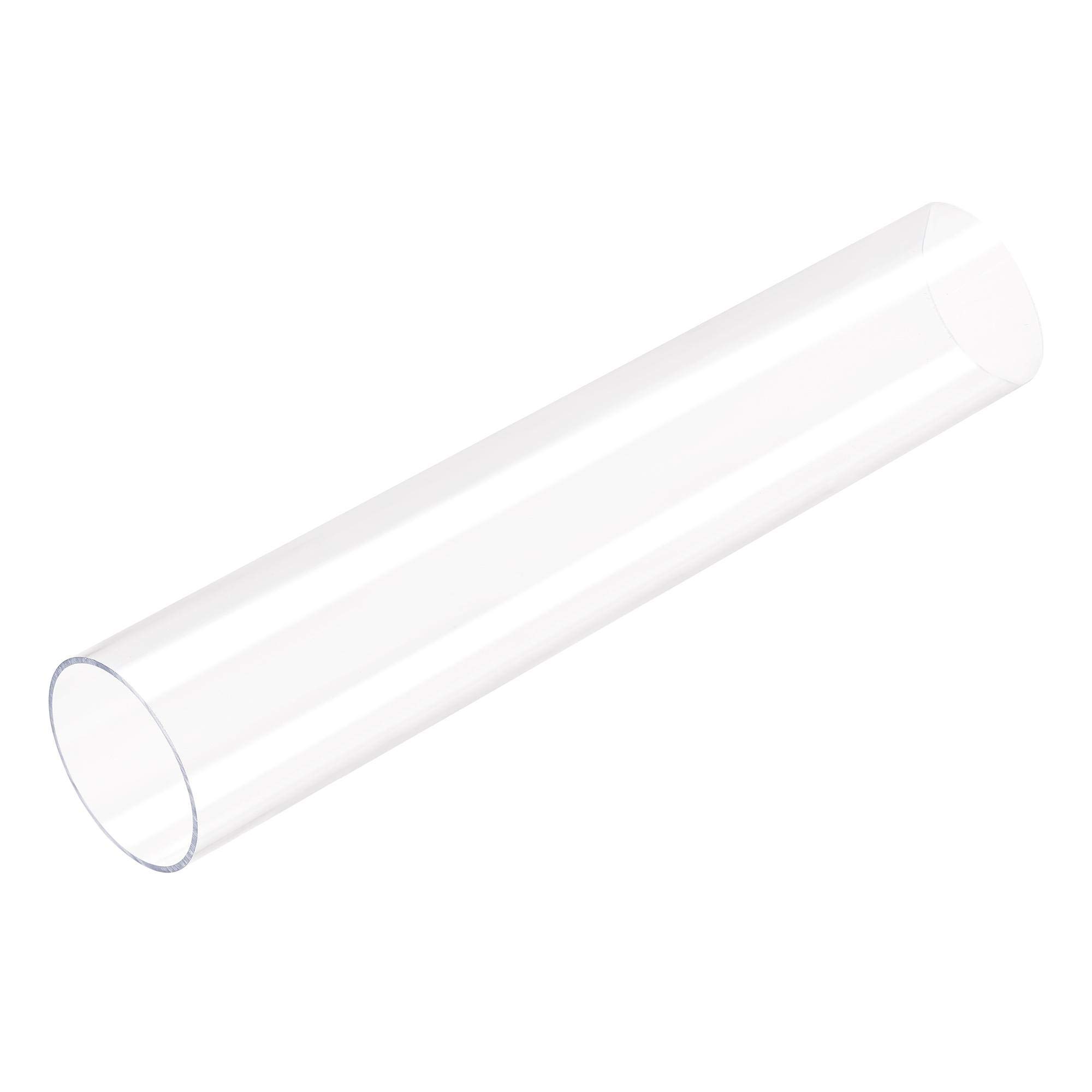 uxcell Clear Rigid Tubing 47mm(1.85'') ID x 50mm(1.97'') OD x 1Ft Length Round Plastic Polycarbonate Tube
