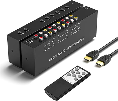 Miniatura 10 de 4 AV a HDMI RCA a HDMI Convertidor 1080P/720P 4 Vías RCA Compuesto CVBS AV Switch a HDMI Convertidor Adaptador Soporte 4:3/16:9 Conmutación