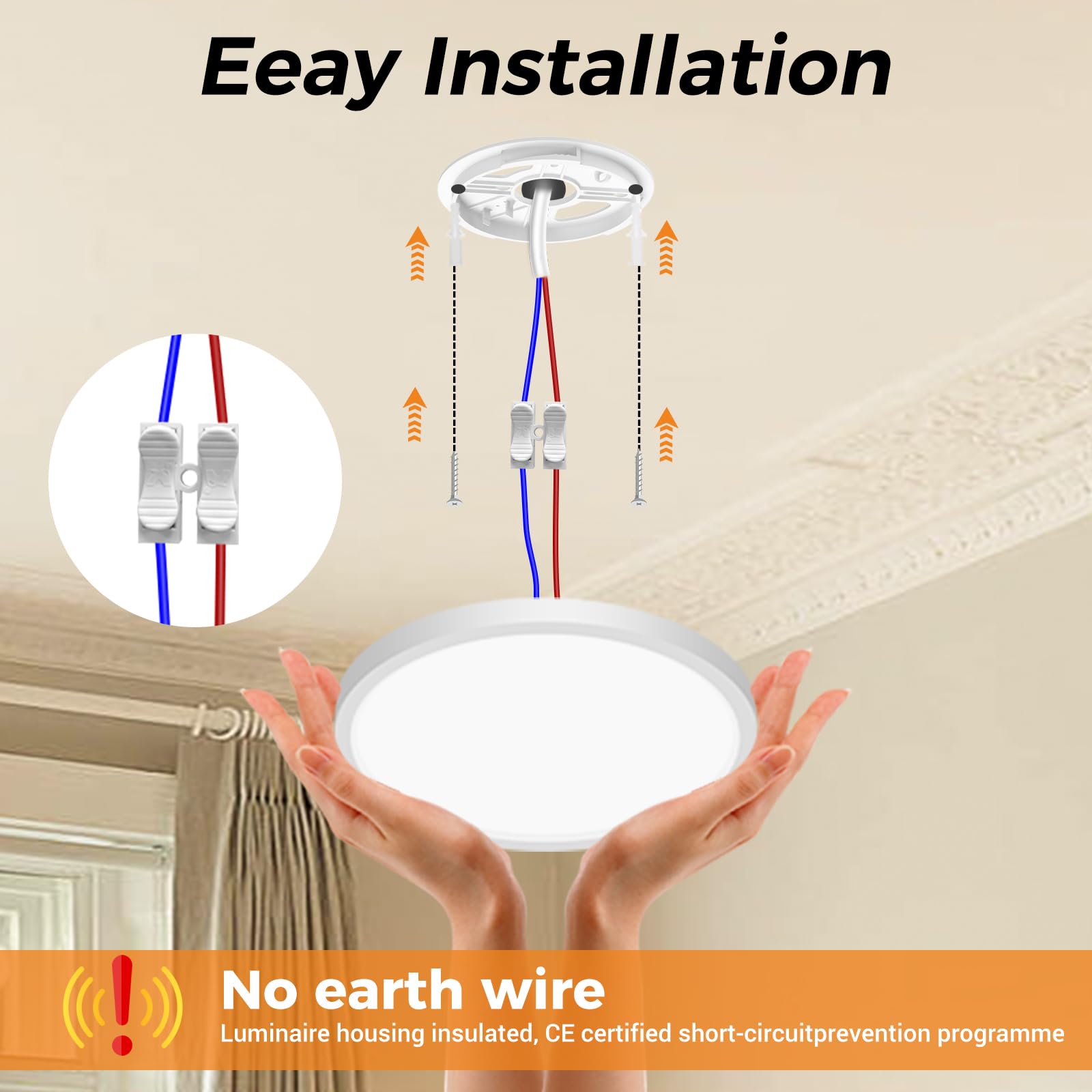 slochi Plafon LED Techo,15W 1500LM Bajo Consumo lampara techo,3000K/4000K/6500K regulableØIP44 Impermeable Ultra Delgado Plafones Para Techo Led,Adecuado para Baño cocina Ø18CM