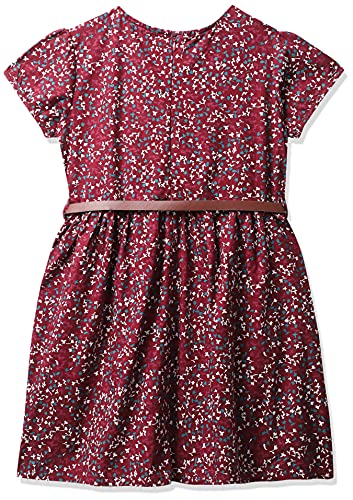 Image of Amazon Brand - Jam & Honey Girl's 100% Soft & Pure Cotton Comfortable and Stylish Printed Woven Dress with Short Sleeves and Belt - Perfect for Every Occasion