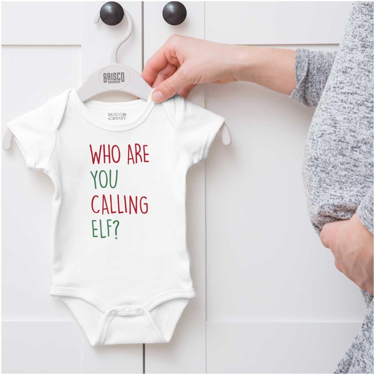 Brisco Brands Christmas Who Are You Calling Elf Baby Romper Boys or Girls