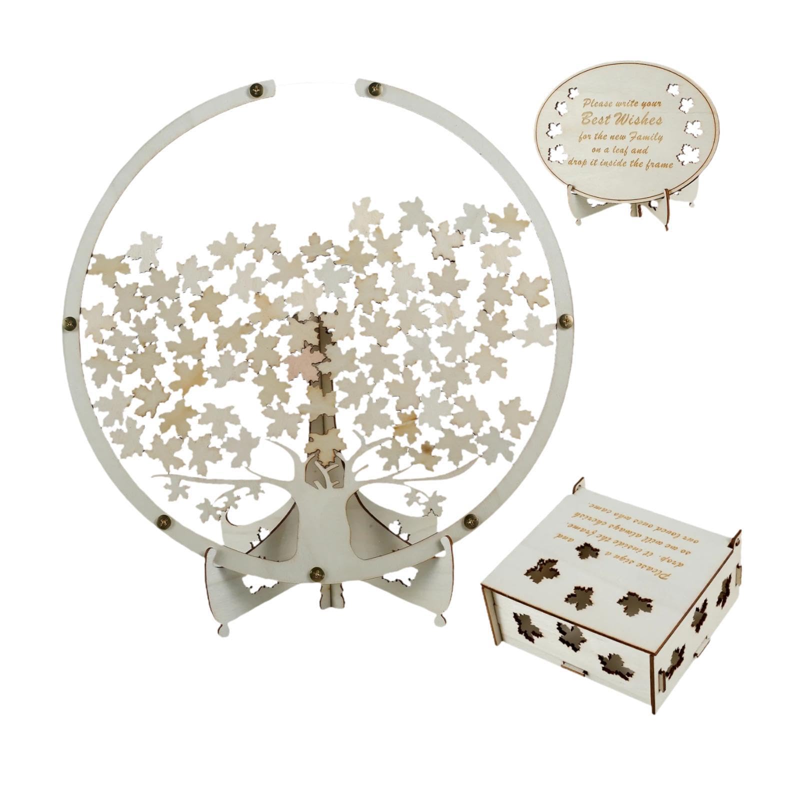 3D Wedding Guest Book Transparent Round Drop Box Frame for Birthday Ceremony-image-36