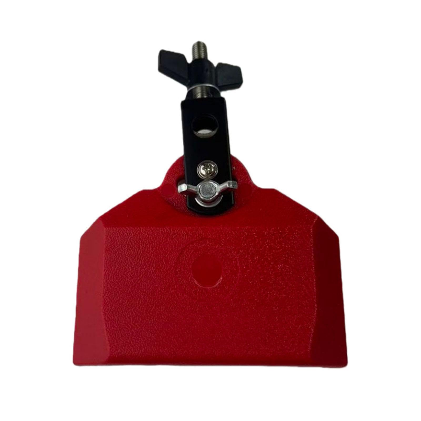 Set di Campanacci Da 4", 5" E 6" con Blocco di Percussioni Musicali con Supporto per Batteria, Esibizione in Festival, Rosso