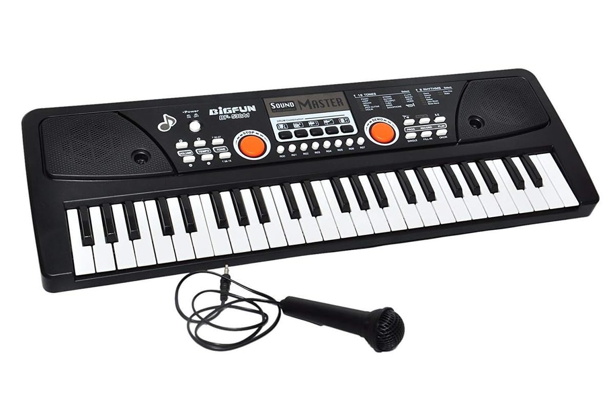K.V.S 530A1 49-Key Musical Piano Keyboard with Microphone | 8 Rhythms, 16 Tones, 6 Demos, Song Record Feaure | Dual Power Supply (USB Included)-image-19
