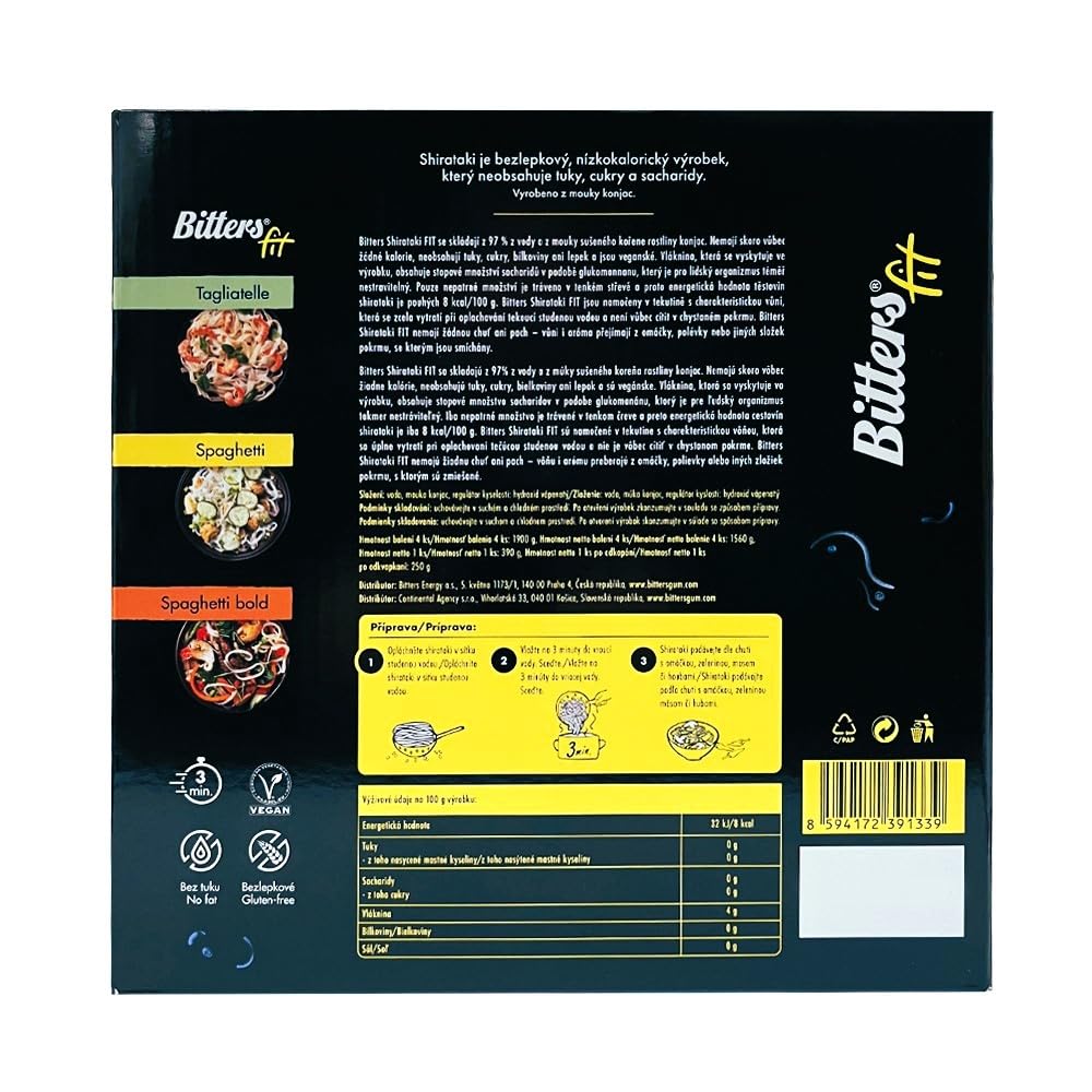 Bitters Shirataki di Konjac Pasta - Riso - 16x390g (senza liquido 16x250g)