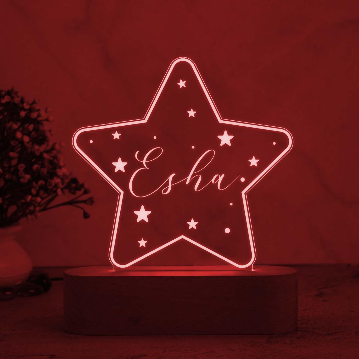 Gift Me Bazar 3D Illusion Personalized Led Desk Table Lamp with 7 Color Changing Light | Gift for Kids Bedroom Decor | Customize Name Light | Gift for Birthday (Star Shape Lamp)-picture-16
