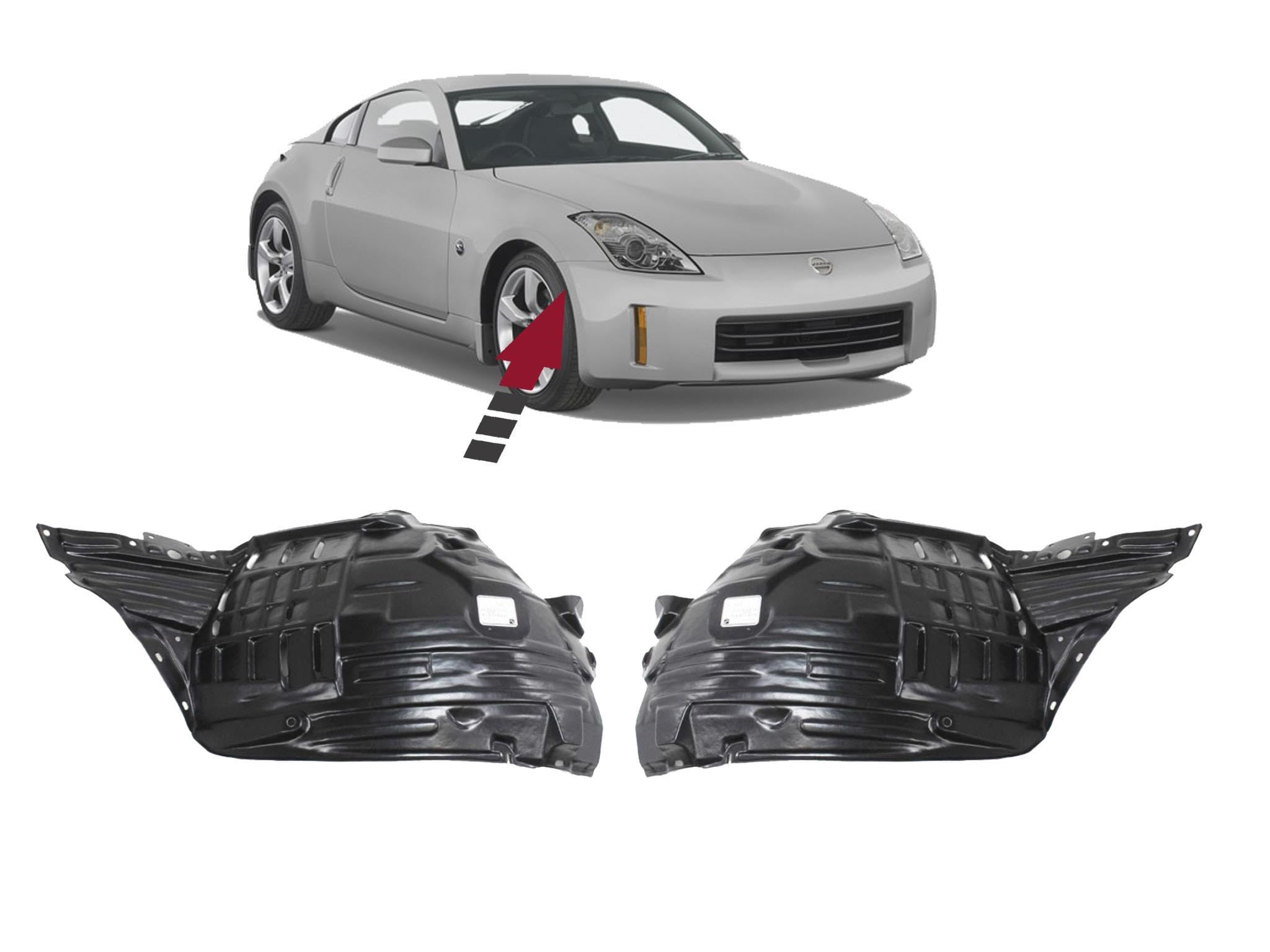 auto Radhausschale Innenkotflügel Rechts 63844 CD000 passend für NISSAN 350Z Z33 2003-2005 vorne part,