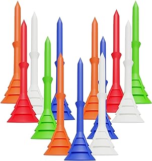 Golf Tees Plastic 3 1/4 inch Upgrade Unbreakable Bulk 50/100 Pack Reduce Friction Side Spin Durable Stable 83 mm Long Tee for Golfer Practice