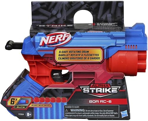 Miniatura 2 de Nerf Alpha Strike Boa RC-6 Blaster con tambor giratorio de 6 dardos - Fire 6 dardos seguidos - Incluye 6 dardos Nerf Elite