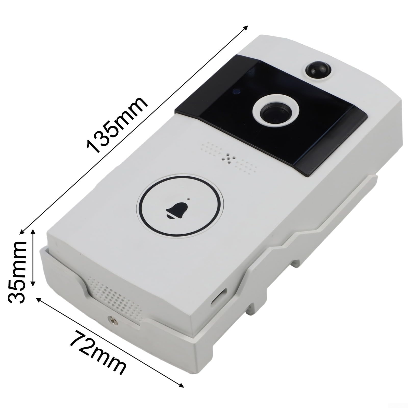 Videocamera per campanello a energia solare con pioggia impermeabile, citofono bidirezionale audio wireless per monitoraggio video, sistema di sicurezza domestica, materiale ABS bianco (A)