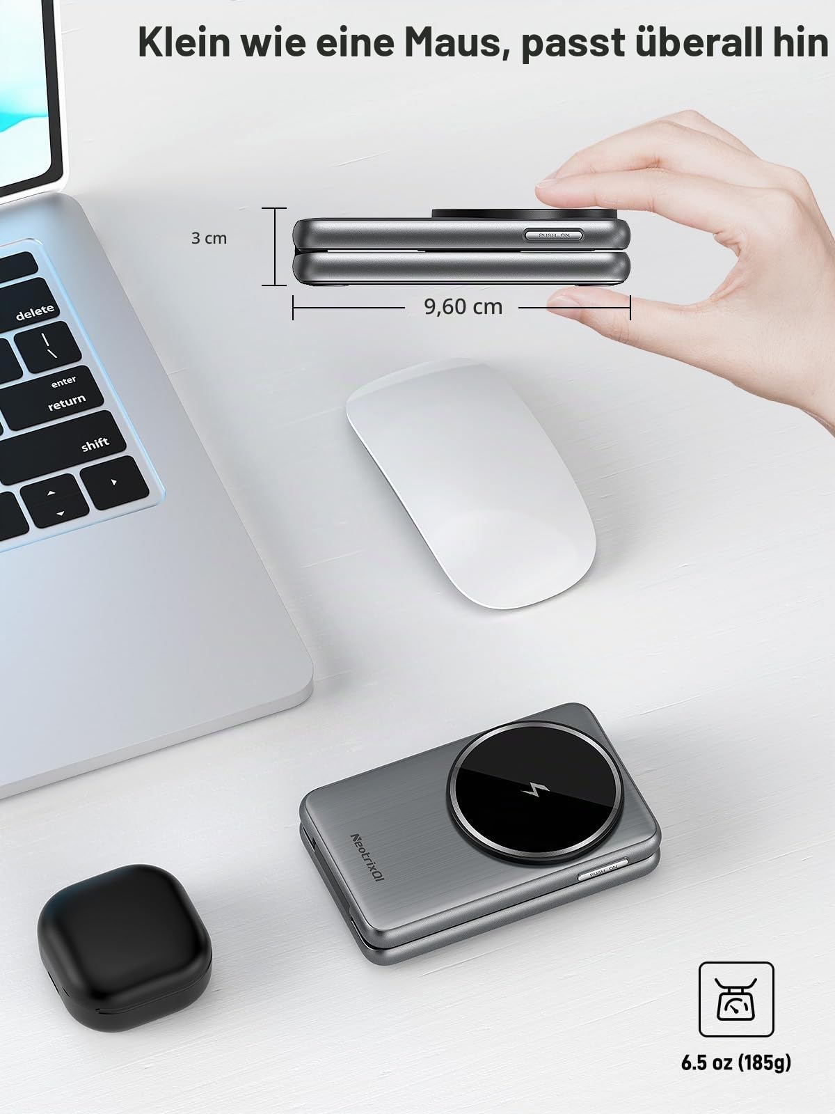 Magnetisch Ladestation für Samsung Galaxy S26/S25 Ultra, Magnetische Ladegerät Faltbares EIN-klick-Auswurf Samsung Watch Ladegerät für Galaxy Watch Ultra 8/7/6, 3 in 1 Reise Wireless Charger (Silber)