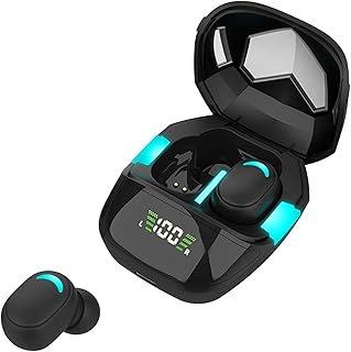 ouvido sem fio para jogos, ouvido intra-auriculares IPX4 à prova d'água com microfone, ouvido 5.1 sem fio com graves profundos estéreo com conexão rápida e Lafan
